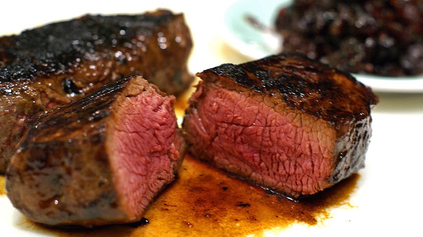 Image result for perfect medium rare steak